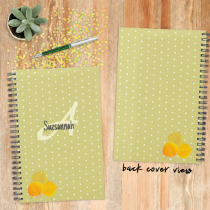 Autumn Aspens Leaves & Monogram Polka Dot Pattern Planner