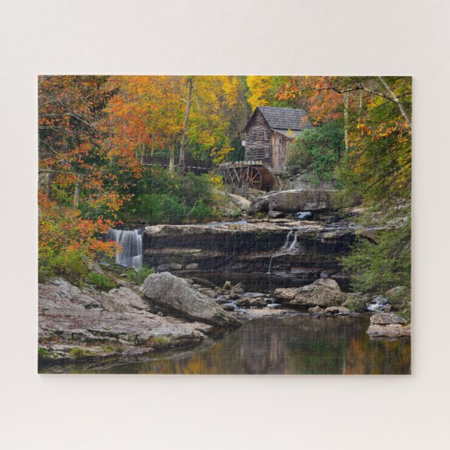 Autumn at Glade Creek Grist Mill in West Virginia Jigsaw Puzzle (Horizontal)