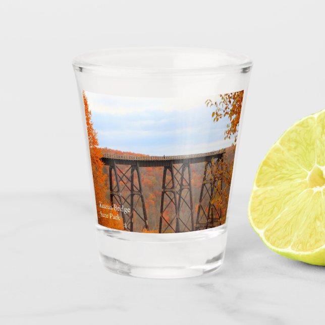 Autumn At Kinzua Bridge Souvenir Shot Glass (Front)