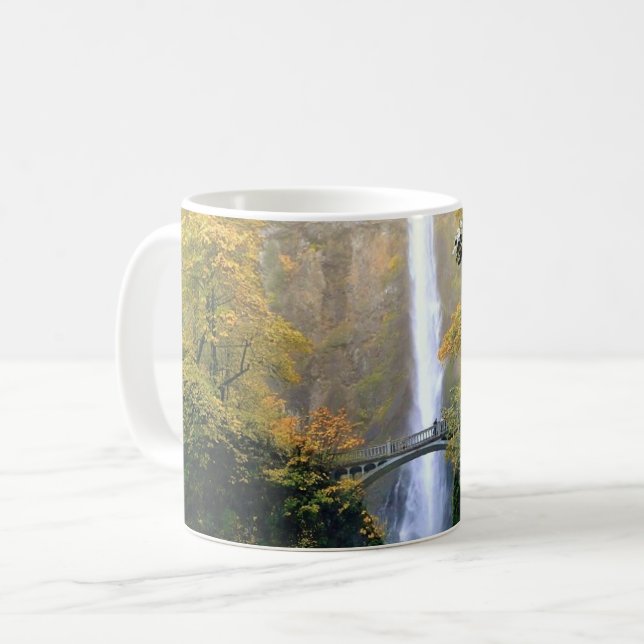 Autumn at Multnomah Falls, OR Coffee Mug (Front Left)