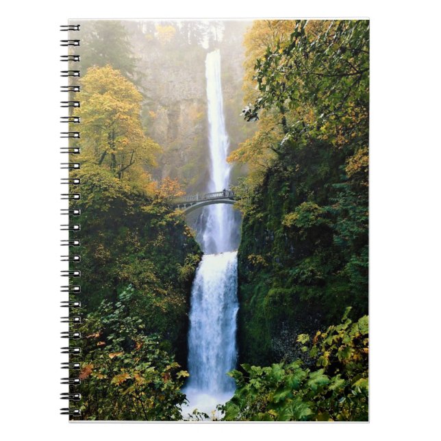 Autumn at Multnomah Falls, OR Notebook (Front)