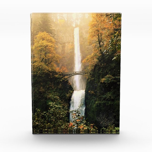 Autumn at Multnomah Falls, OR Photo Block (Front)