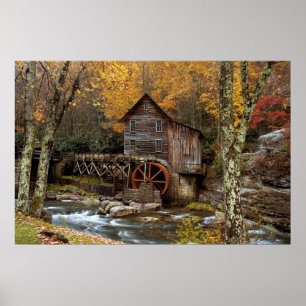Autumn At The Grist Mill Print