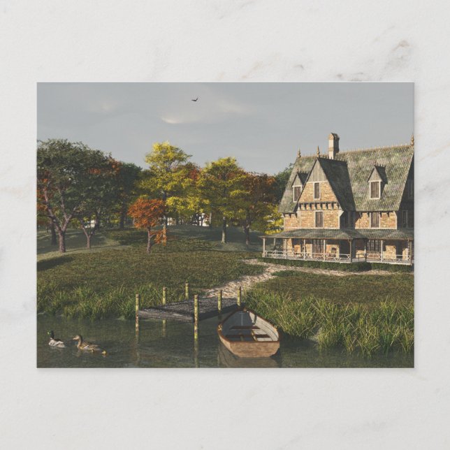 Autumn at the Lake Postcard (Front)