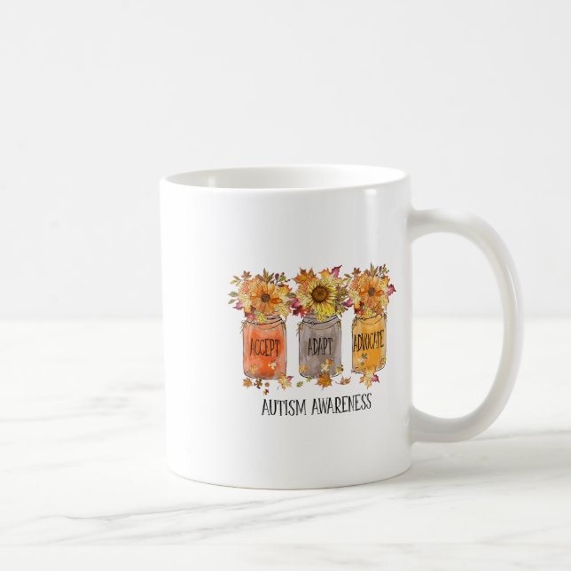 Autumn Autism Awareness Accept Adapt Advocate Flow Coffee Mug (Right)
