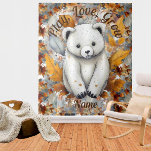 Autumn Baby Bear Tapestry