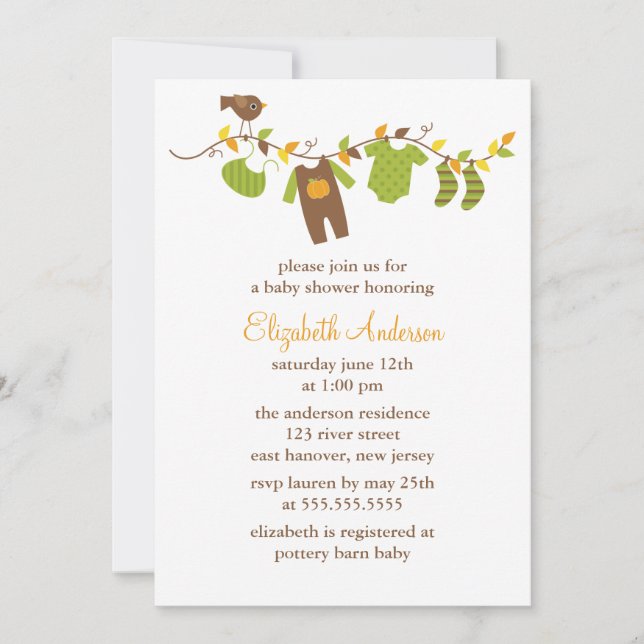Autumn Baby Shower Invitation (Front)