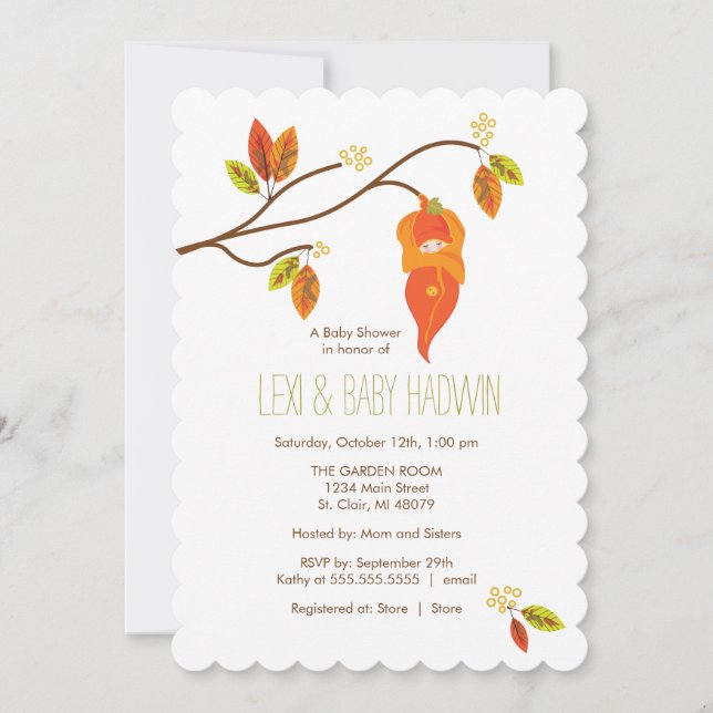 Autumn Baby Shower Invitation  |  Neutral (Front)