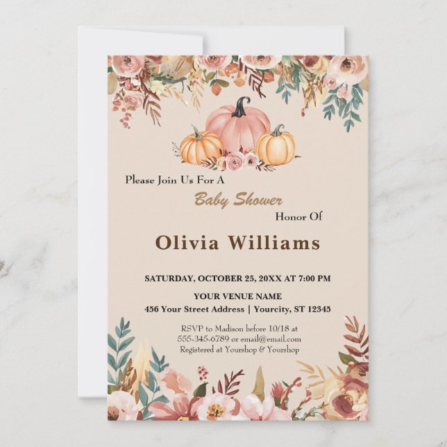 Autumn Baby Shower Invite (Front)