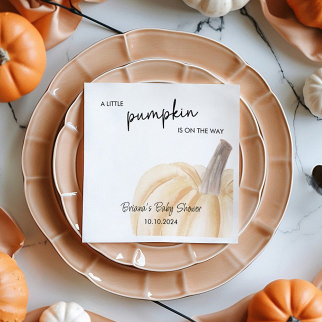 Autumn Baby Shower Little Pumpkin Shower Napkin (Creator Uploaded)