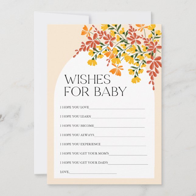 Autumn Baby Shower Wishes for Baby Advice Card (Front)
