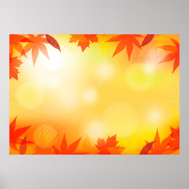 Autumn background bokeh fall nature poster (Front)
