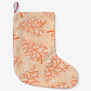 Autumn background. Leaf seamless patternbackground Small Christmas Stocking