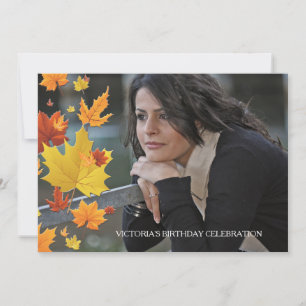 Autumn Background Photo Invitation