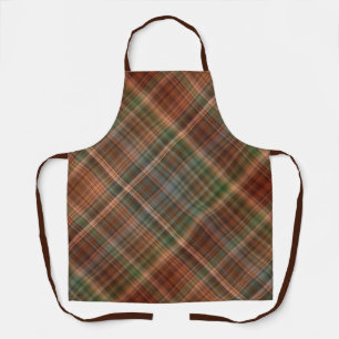 Autumn Baldcypress Orange, Red, and Green Plaid Apron