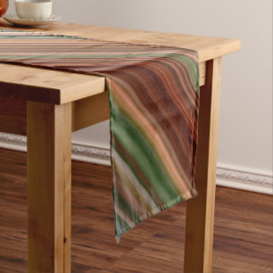 Autumn Baldcypress Rust, Peach, and Green Stripe Short Table Runner