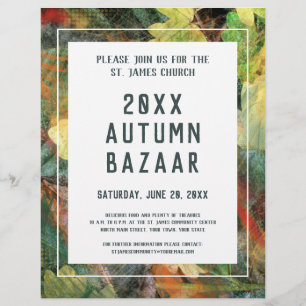 Autumn Bazaar, School orCommunity Event Green Leaf Flyer