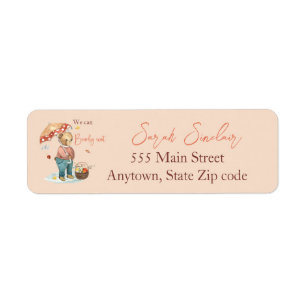 Autumn Bear Baby Shower Return Address labels