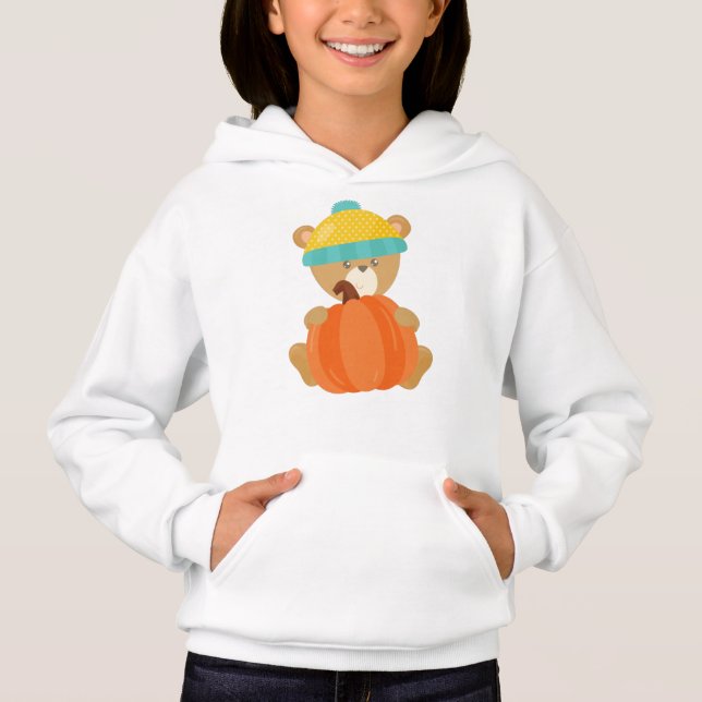 Autumn Bear, Cute Bear, Bear With Hat, Pumpkin (Front)