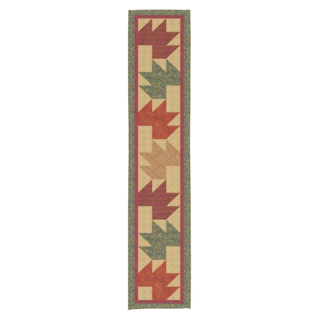 Autumn Bear Paw Quilt Design Short Table Runner (Front)