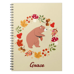 Autumn Bear Spiral Photo Notebook