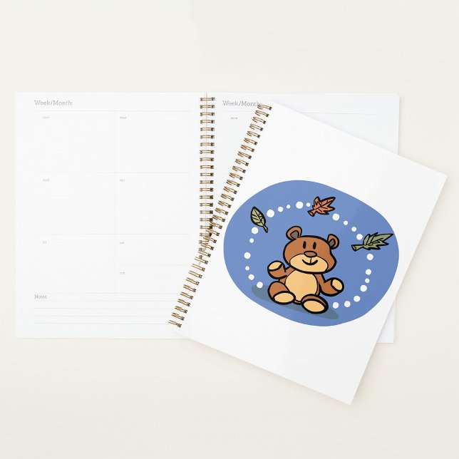 Autumn Bear with Falling Leaves  Planner (Creator Uploaded)
