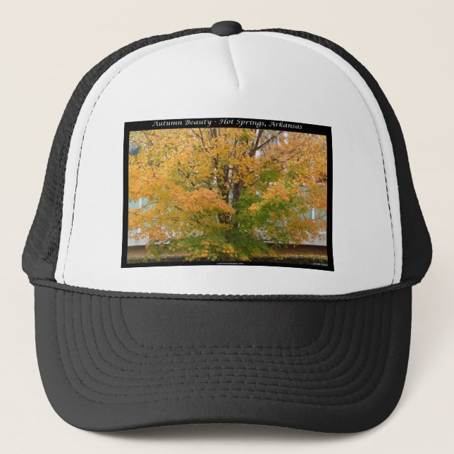 Autumn Beauty Hot Springs, Arkansas Apparel Gifts Trucker Hat (Front)