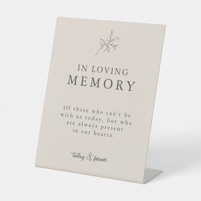 Autumn Beige In Loving Memory Pedestal Sign (Front)