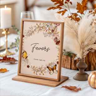 Autumn Beige Wildflower Gifts Table Sign