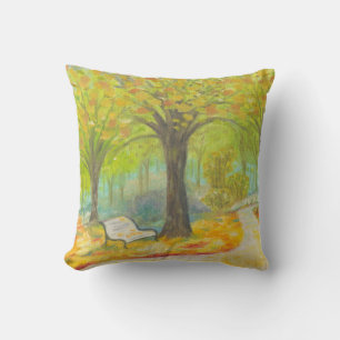 Autumn Bench square pillow
