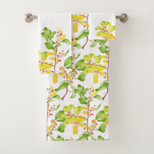 Autumn Berries on a Bathroom Towel Set