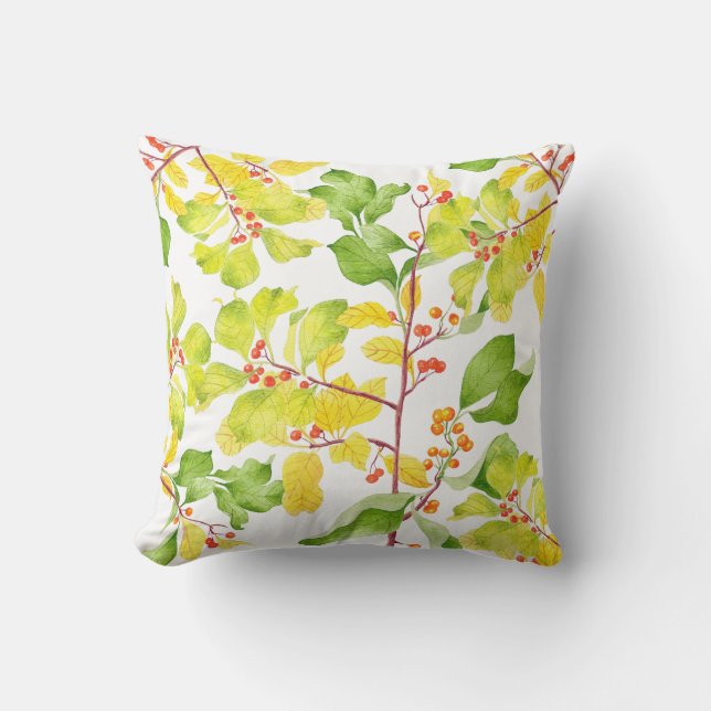 Autumn Berries on a Throw Pillow (Front)