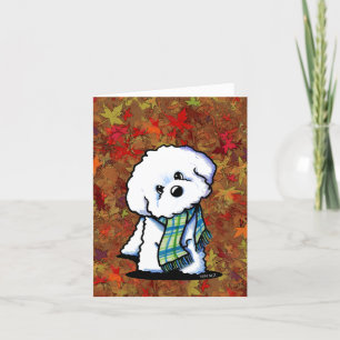 Autumn Bichon Frise KiniArt Note Card