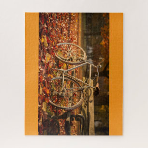 Autumn Bicycle Puzzle   Cosy Fall Leaves Art