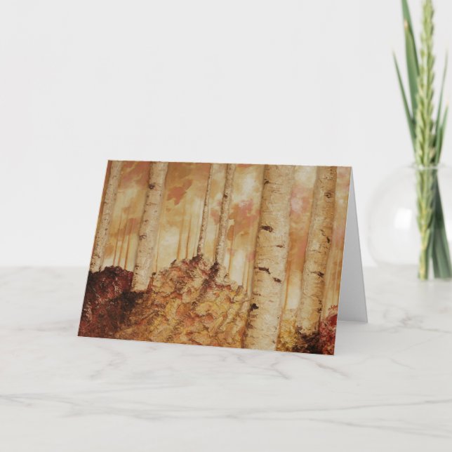 Autumn Birch Greeting Card by Artist Alison Galvan (Front)