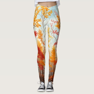 Autumn Birch Trees Leggings