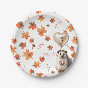 Autumn Birthday Bash - Hedgehog & Nature Themed Paper Plate