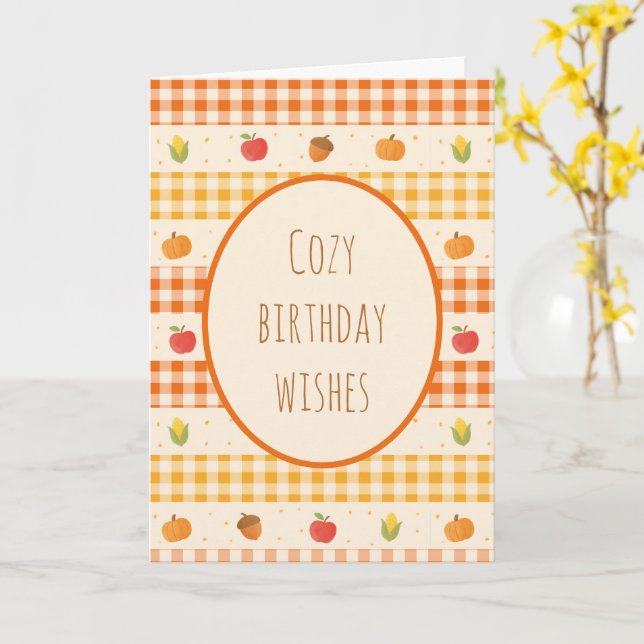 Autumn birthday card, card (Yellow Flower)
