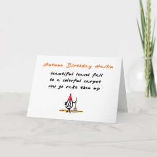 Autumn Birthday Haiku A Funny Happy Birthday Poem Card