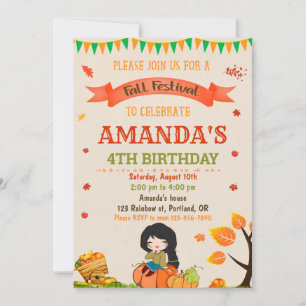 Autumn birthday invitation Fall festival party