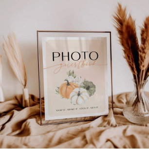Autumn Birthday Photo Guestbook Table Sign