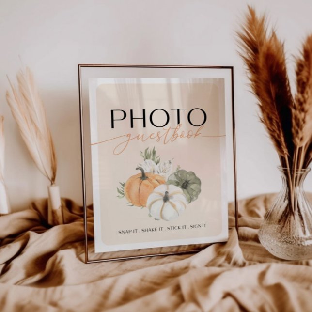 Autumn Birthday Photo Guestbook Table Sign (Creator Uploaded)