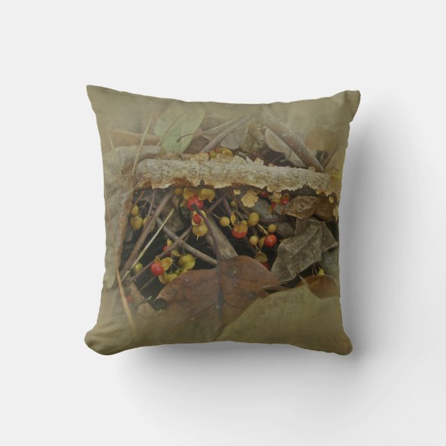 Autumn Bittersweet Berries and Vine Cushion (Front)