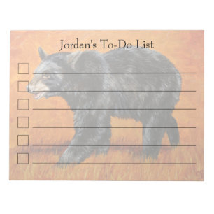 Autumn Black Bear To-Do List Notepad