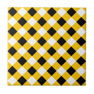 Autumn Black Yellow and White Pattern Tile