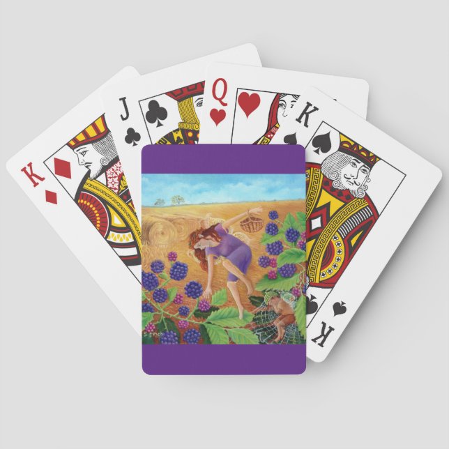 Autumn Blackberry Fairies Playing Cards (Back)