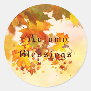 Autumn Blessing Classic Round Sticker
