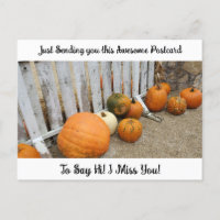 Autumn Blessings "I Miss YOU" Saying Hi Postcard