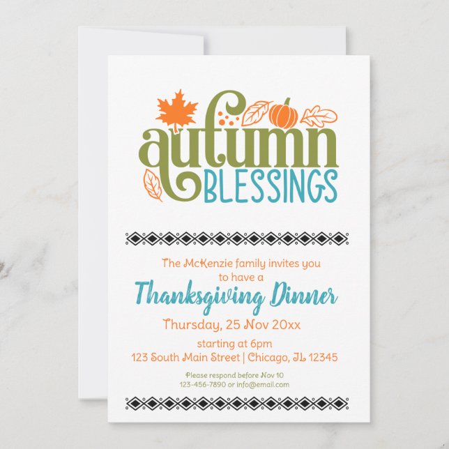 Autumn blessings invitation (Front)