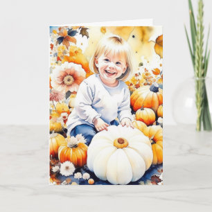 Autumn Blessings Watercolor Art Card